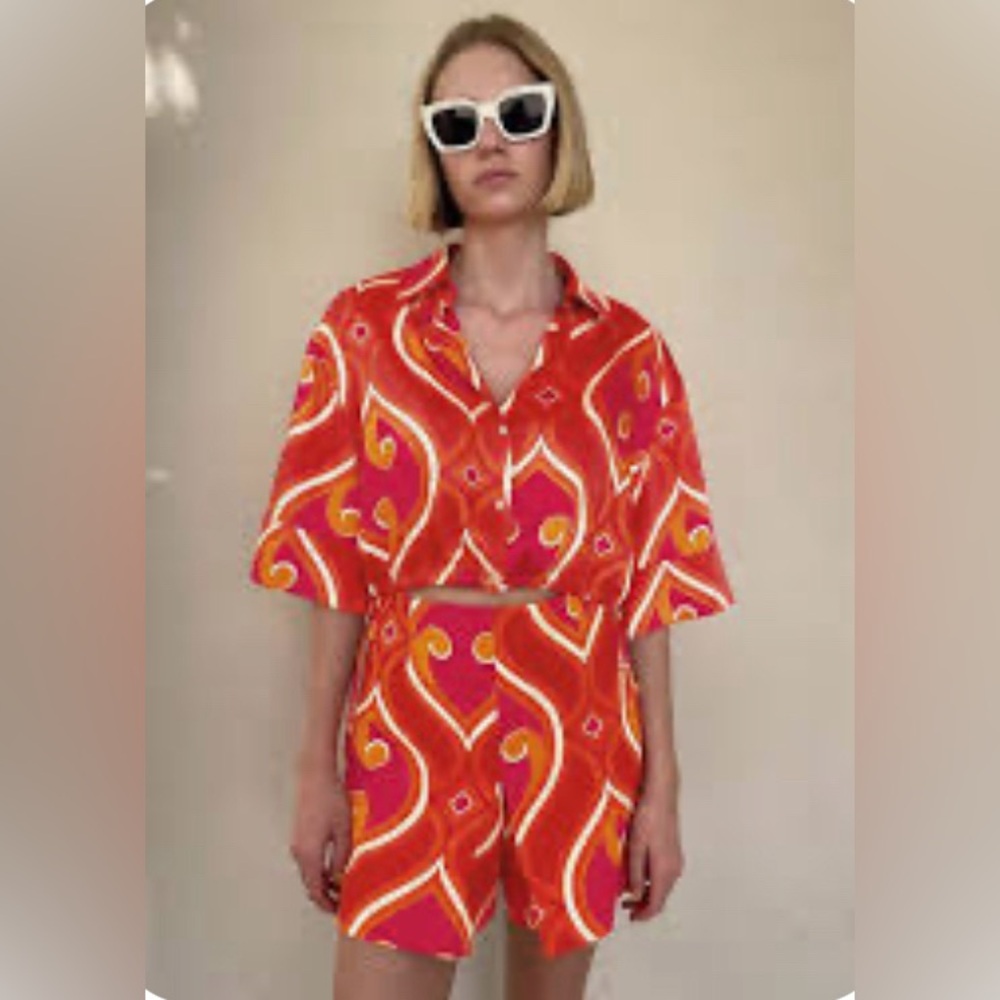 NWT Retro Summer Spring Zara Print Top - Picture 5 of 14